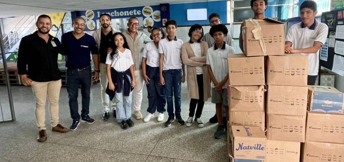 INAC recebe doação de leite para pacientes durante ação de escola em Salvador